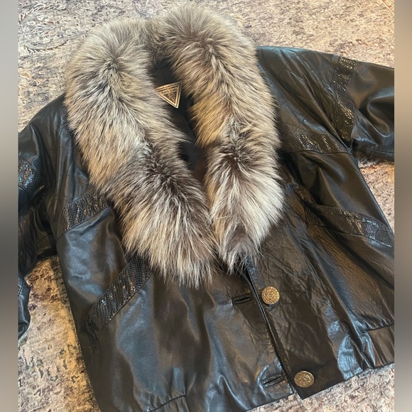 VINTAGE! J. Percy for Marvin Richards Fur Lined Leather Bomber Style Jacket - Picture 2 of 8